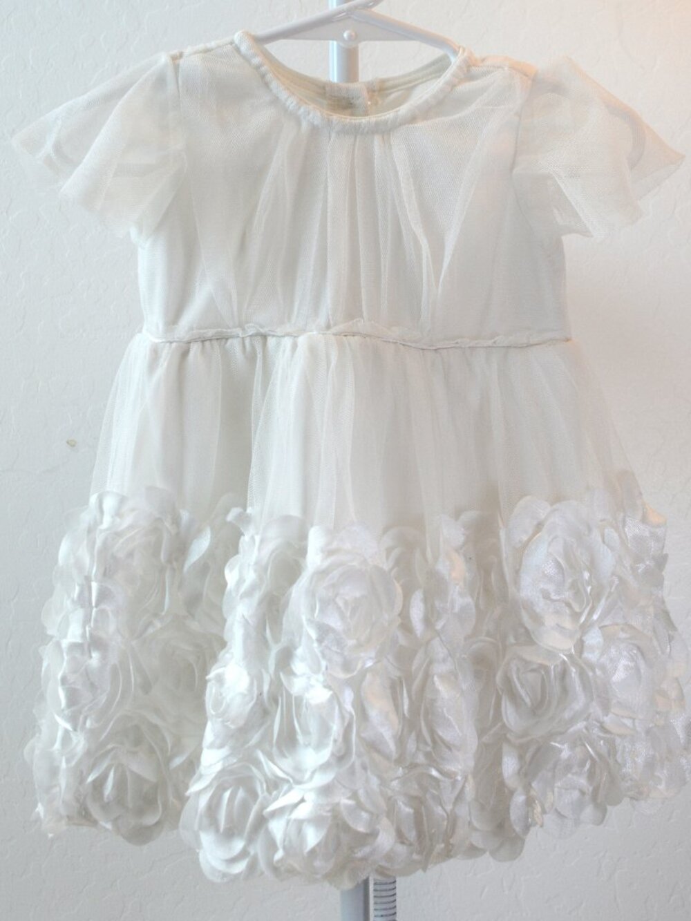 NANNETTE Baby Dress – 12M – White Floral – 100% Polyester